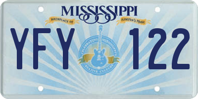 MS license plate YFY122