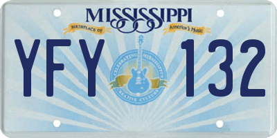 MS license plate YFY132