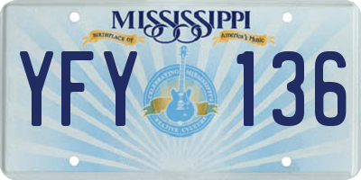 MS license plate YFY136