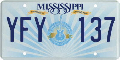 MS license plate YFY137