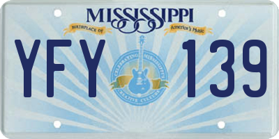 MS license plate YFY139