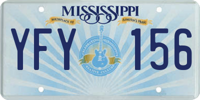 MS license plate YFY156