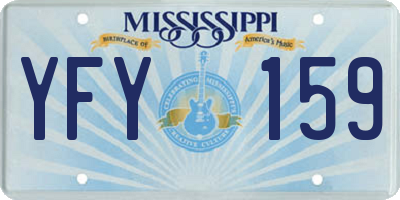 MS license plate YFY159