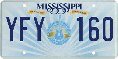MS license plate YFY160