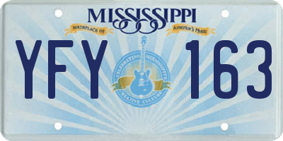 MS license plate YFY163