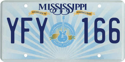 MS license plate YFY166