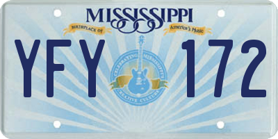 MS license plate YFY172