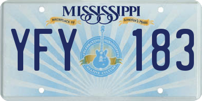 MS license plate YFY183