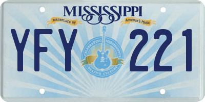 MS license plate YFY221