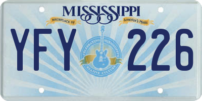 MS license plate YFY226