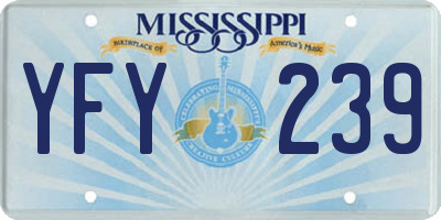 MS license plate YFY239