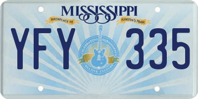 MS license plate YFY335