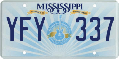 MS license plate YFY337