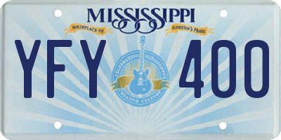 MS license plate YFY400