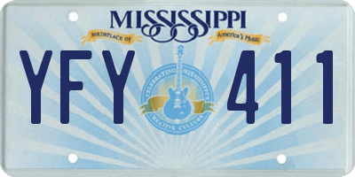 MS license plate YFY411