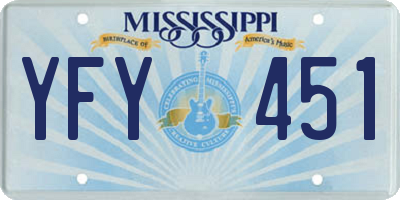 MS license plate YFY451