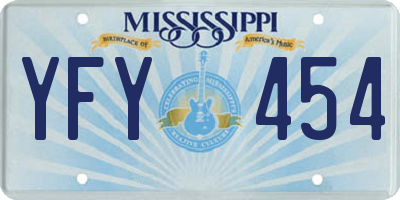 MS license plate YFY454
