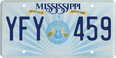 MS license plate YFY459