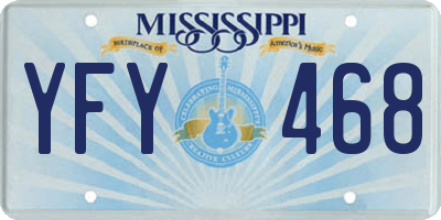 MS license plate YFY468