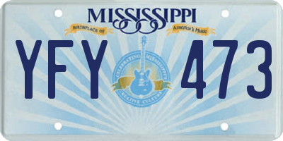 MS license plate YFY473