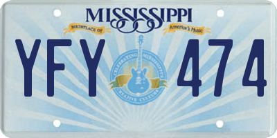 MS license plate YFY474