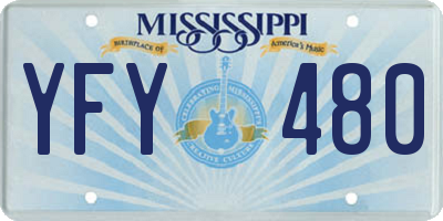 MS license plate YFY480