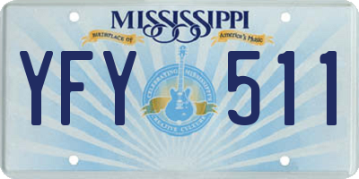 MS license plate YFY511
