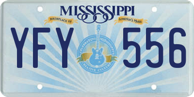 MS license plate YFY556