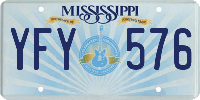 MS license plate YFY576