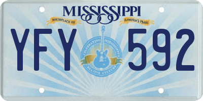 MS license plate YFY592