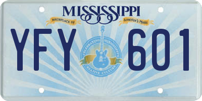 MS license plate YFY601