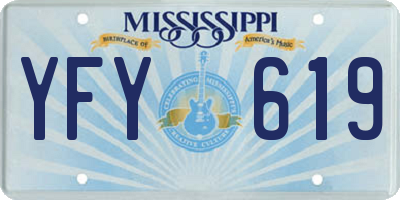 MS license plate YFY619