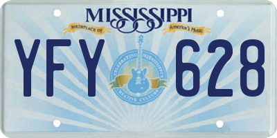 MS license plate YFY628