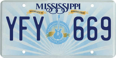 MS license plate YFY669