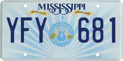 MS license plate YFY681