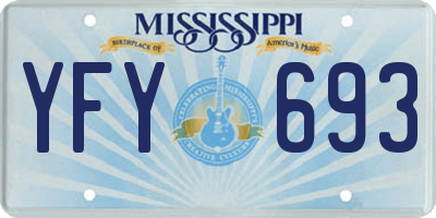 MS license plate YFY693