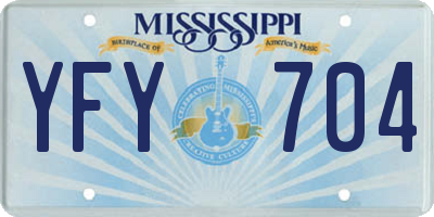 MS license plate YFY704