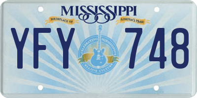 MS license plate YFY748