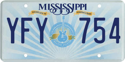 MS license plate YFY754