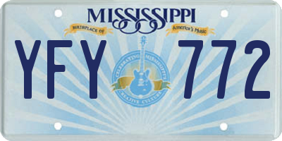 MS license plate YFY772