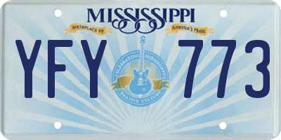 MS license plate YFY773