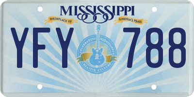 MS license plate YFY788