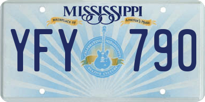 MS license plate YFY790