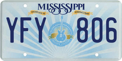 MS license plate YFY806