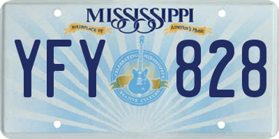 MS license plate YFY828