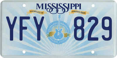 MS license plate YFY829