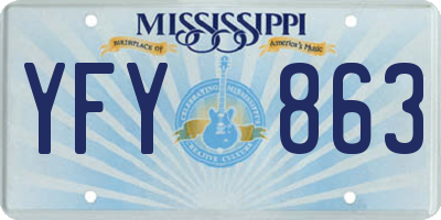 MS license plate YFY863
