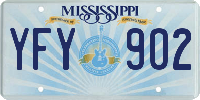 MS license plate YFY902