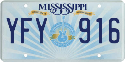 MS license plate YFY916