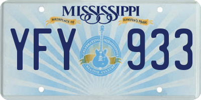 MS license plate YFY933